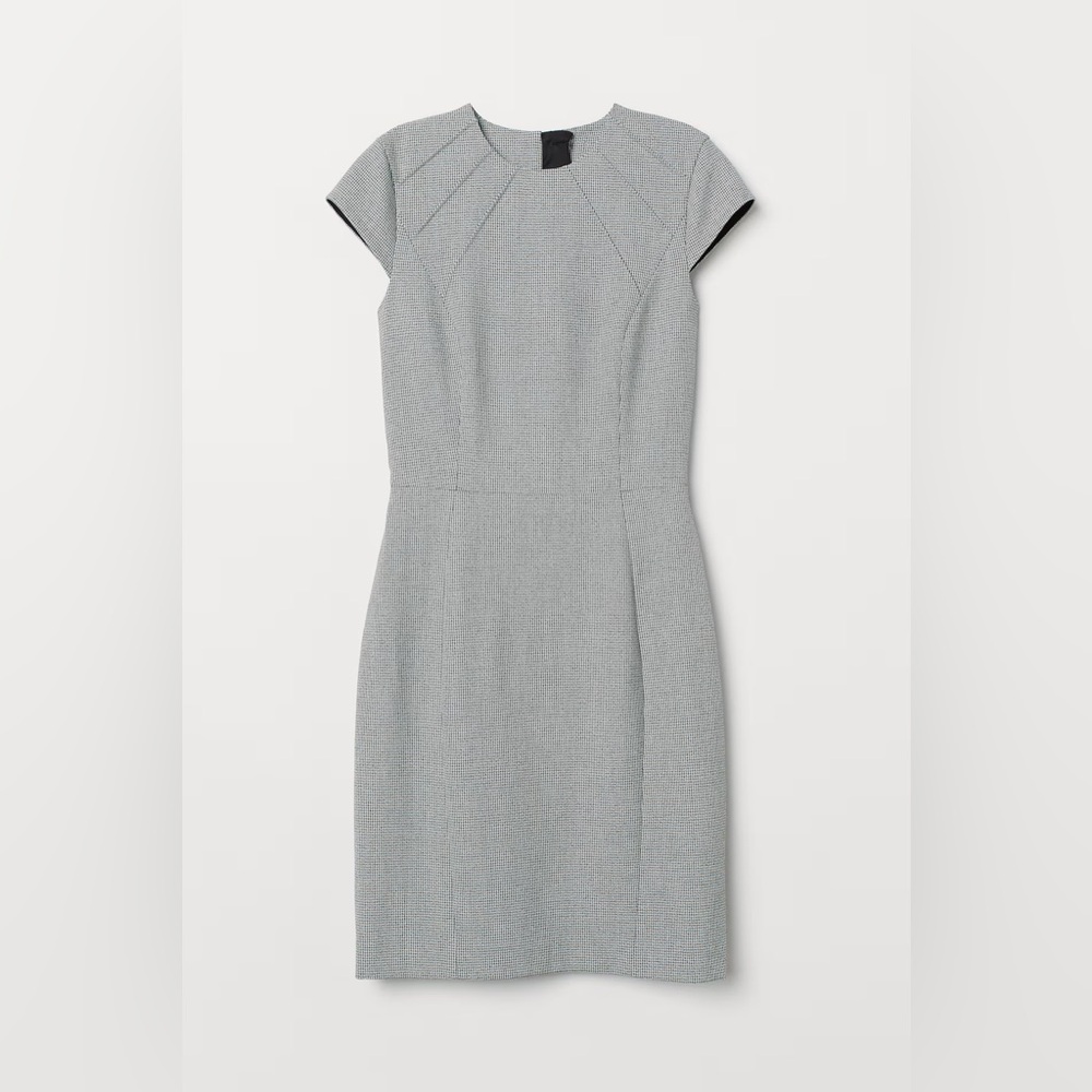 Grey Glen Plaid Bodycon Dress Size 6 - H&M